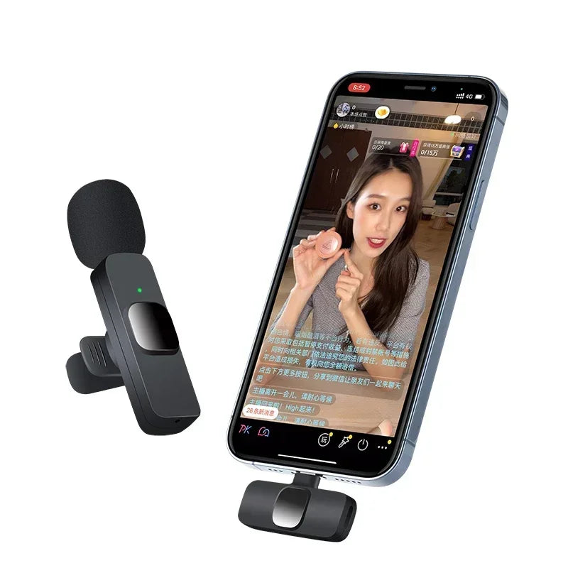 Wireless Windproof Microphone for iPhone16 Shoot vlog YouTube