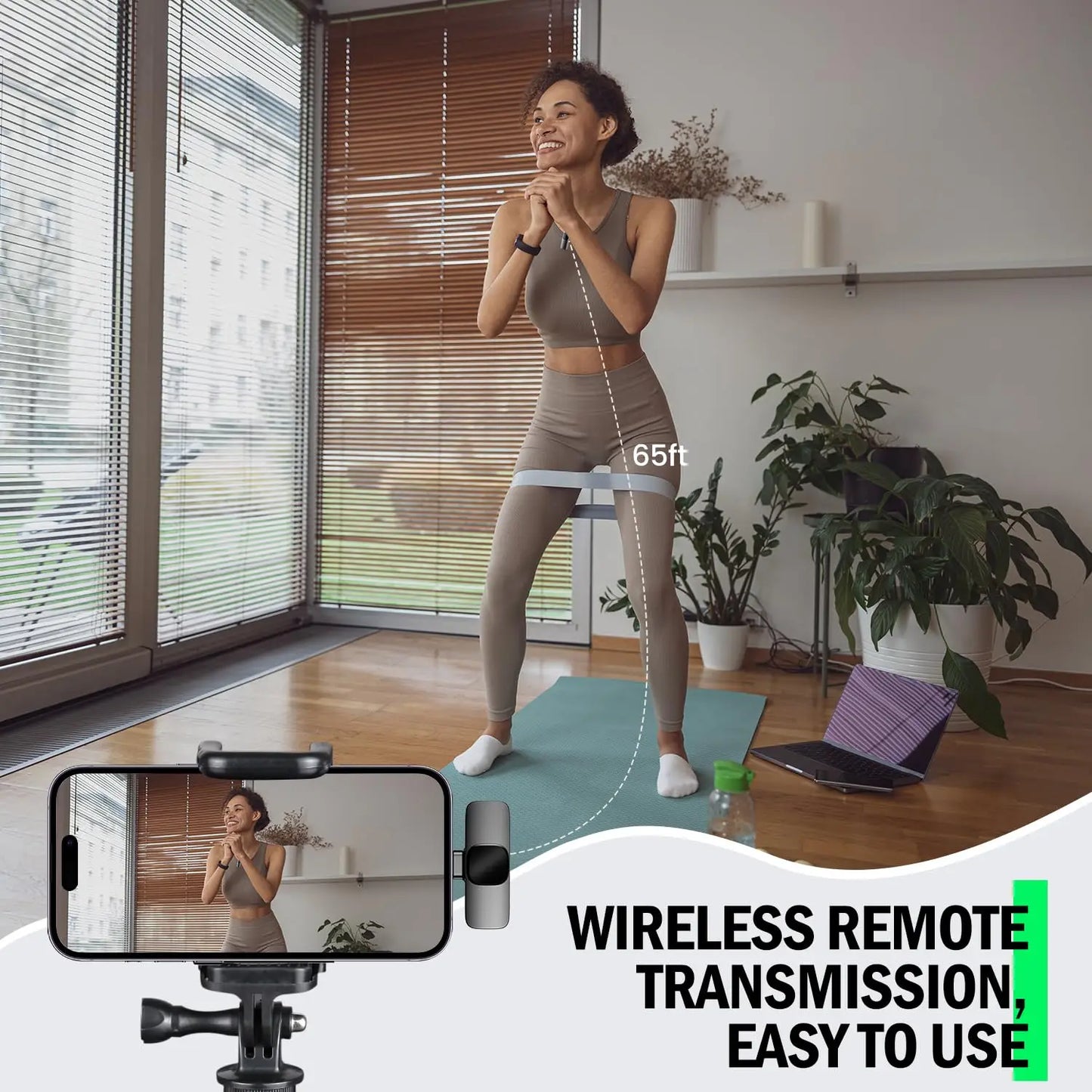 Wireless Windproof Microphone for iPhone16 Shoot vlog YouTube